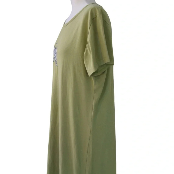 *Flaw* Superline USA Maxi Dress Fashion Mannequins Block Print Asparagus Green L - Picture 4 of 14
